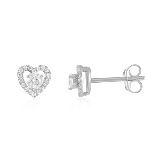 18ct White Gold And Diamond Cluster Earrings 0.29cts - front view. Elegant Apparel & Accessories > Jewelry > Earrings adorned with gems of remarkable colour and brilliance. Discover affordable luxury today.