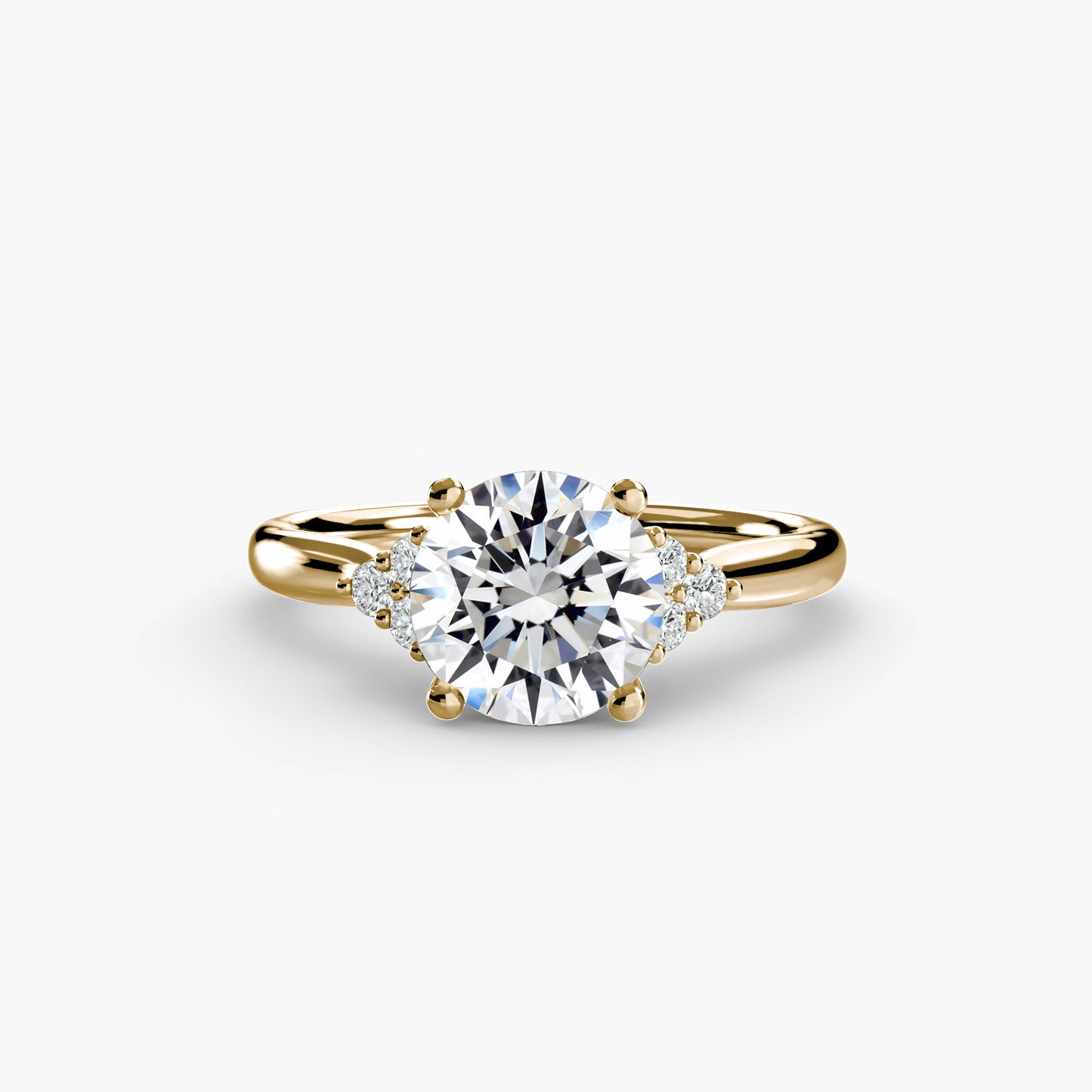 Solitaire with Cluster Shoulders